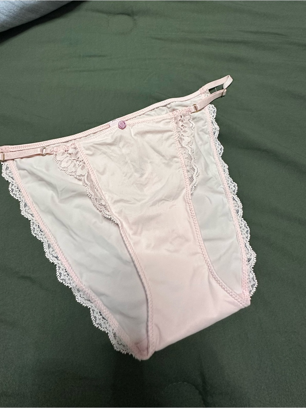 Victoria's Secret Light Pink Lace Trim Bikini Panty